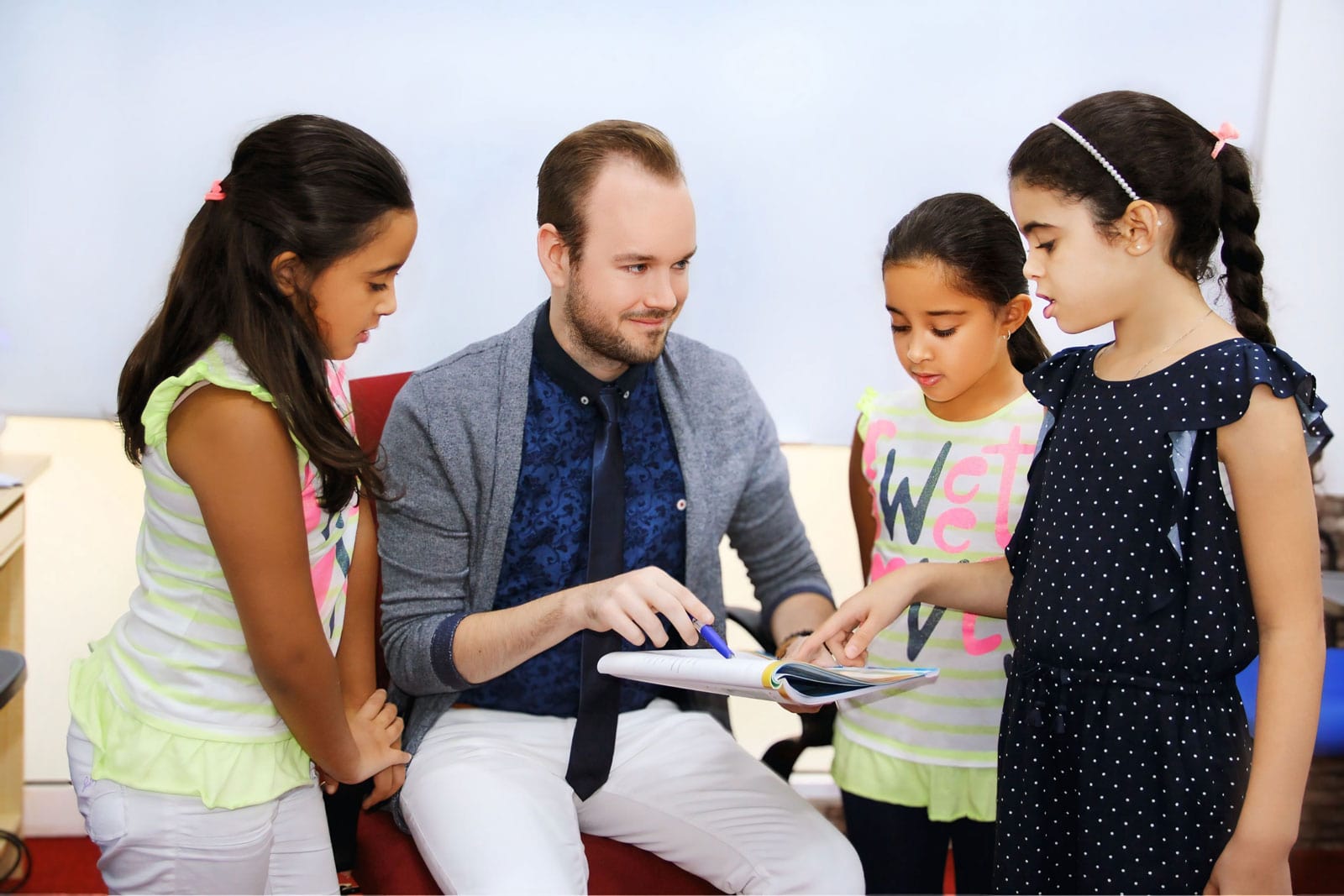 staff teaching students